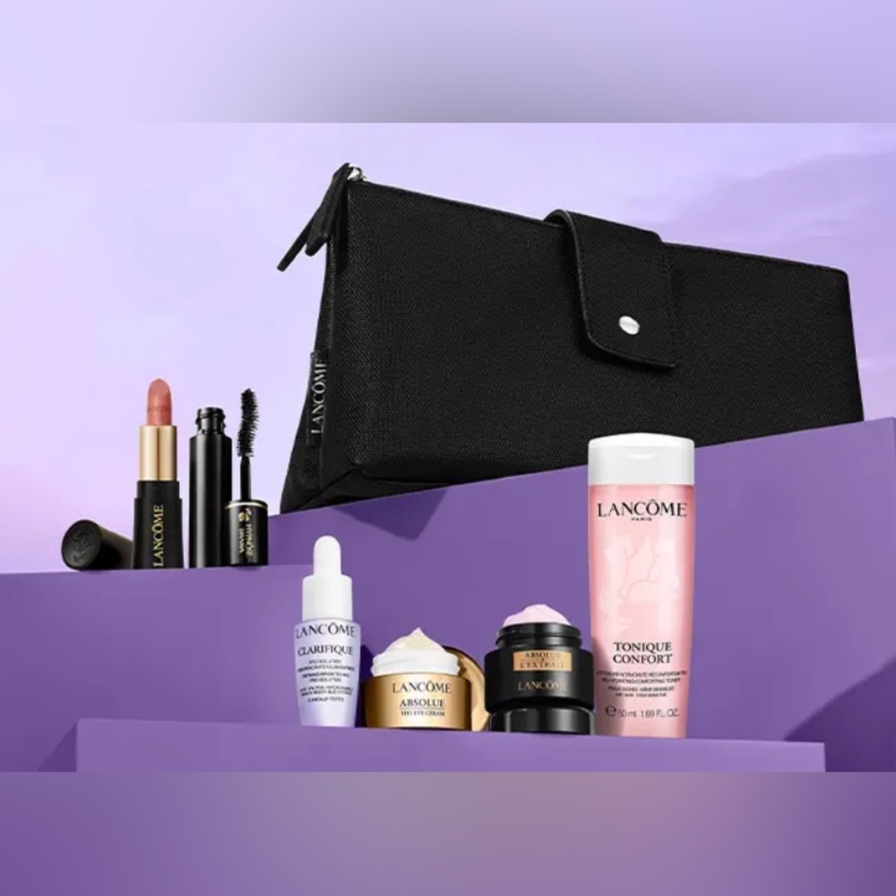 Lancôme Makeup and Skincare Set with Black Pouch